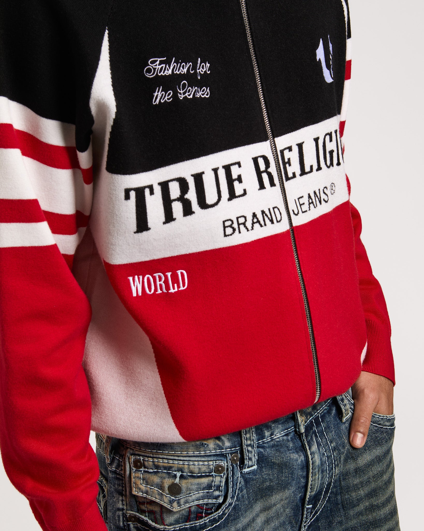 RACING RAGLAN ZIP SWEATER