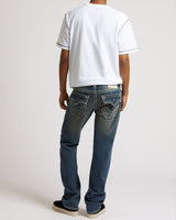 RICKY SUPER T FLAP 34" - DARK WASH WITH RIPS