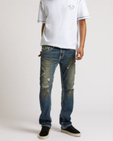 RICKY SUPER T FLAP 34" - DARK WASH WITH RIPS