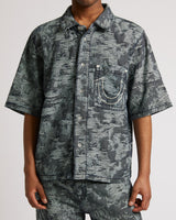SUPER T JACQUARD SHIRT OVERSZE - MIDNIGHT RIDER DARK WASH
