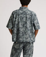 SUPER T JACQUARD SHIRT OVERSZE - MIDNIGHT RIDER DARK WASH
