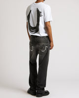 RICKY SN NF EMBROIDERED BANDANA 34" - GREY WASH