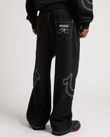 BAGGY BIG T SWEATPANTS - JET BLACK