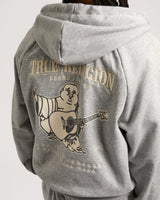 SUPER T BOXY ZIP UP - HEATHER GREY