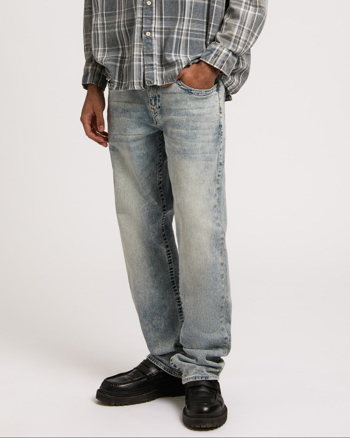 RICKY BIG T FLAP 34IN - PLAYMAKER FADED INDIGO LT WASH