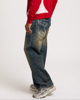 BOBBY BIG T FLAP 32IN - CHAINLINK DISTRESS DARK WASH