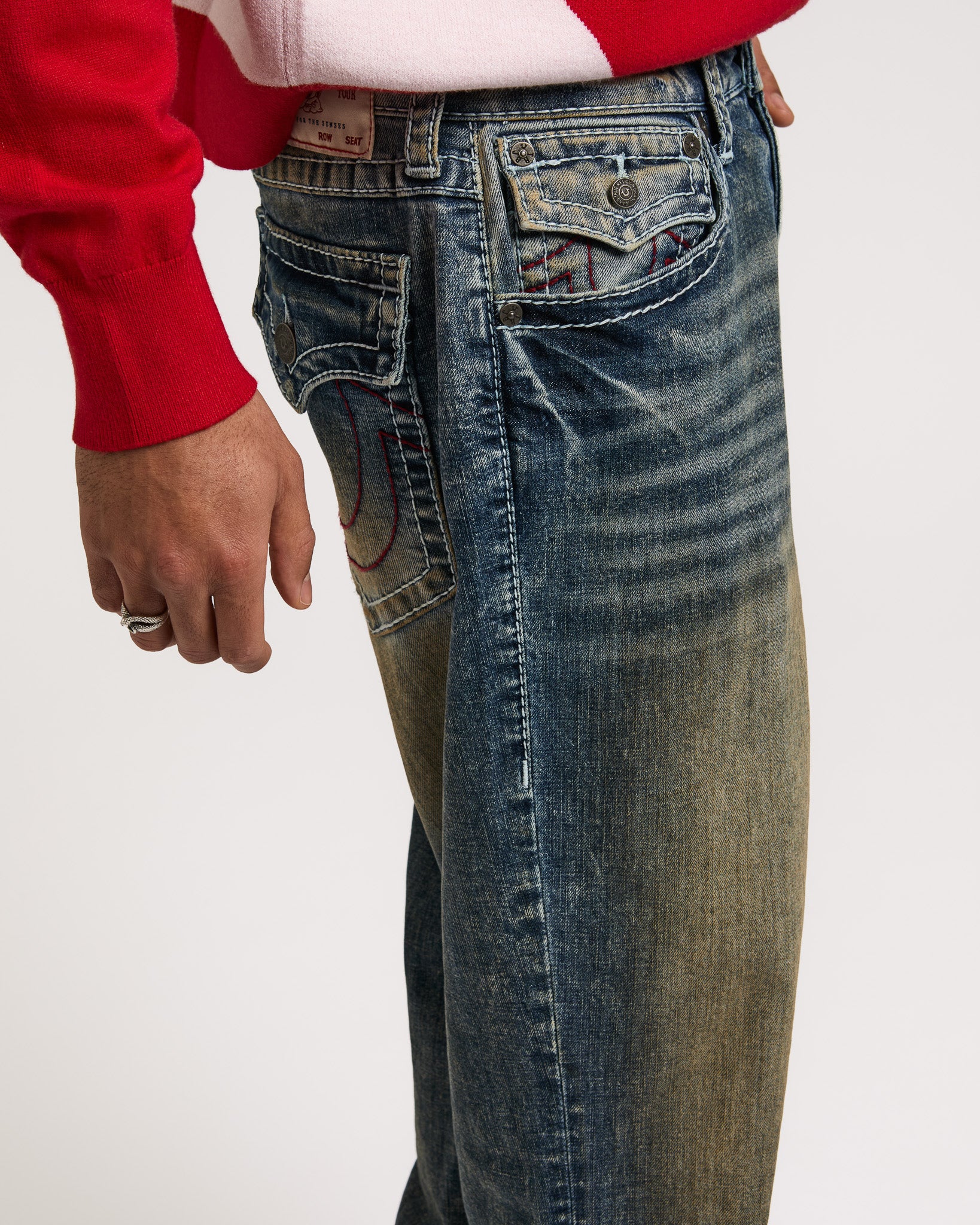 BOBBY BIG T FLAP 32IN - CHAINLINK DISTRESS DARK WASH