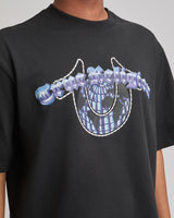 CHROME LOGO BOXY TEE - JET BLACK