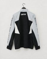 COLOR BLOCK NYLON TRACK JACKET - JET BLACK