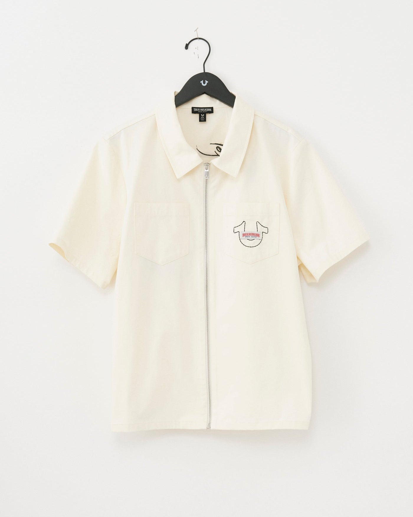 SS FULL ZIP BUDDHA SHIRT - WINTER WHITE