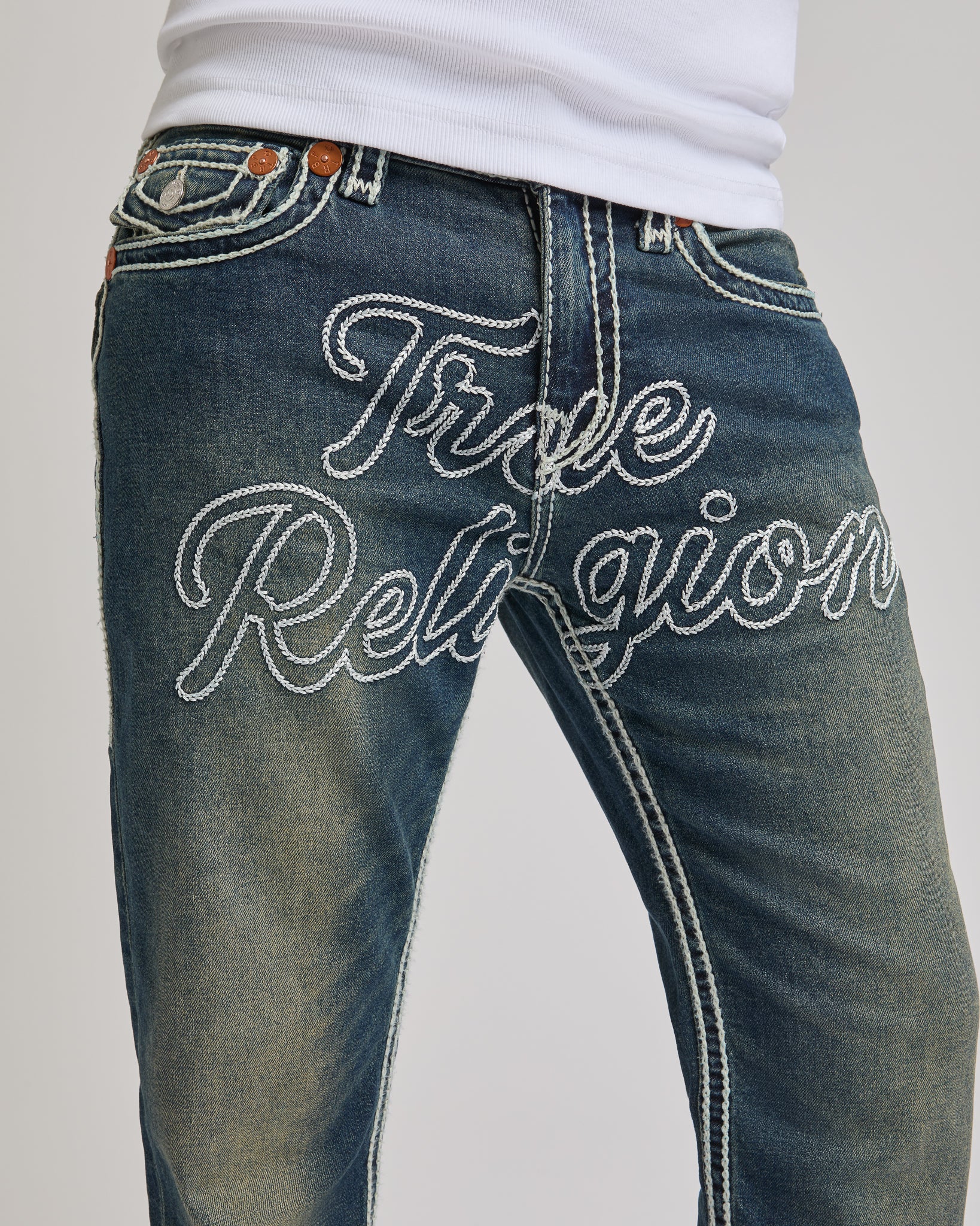 RICKY ROPE STITCH FLAP 34IN - DENIM DUSTSTROM DARK WASH