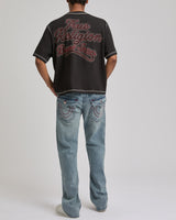 ROPE HEAVY BOXY TEE - JET BLACK