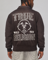 TR SUEDE BOMBER JACKET - GROUND COFFEE