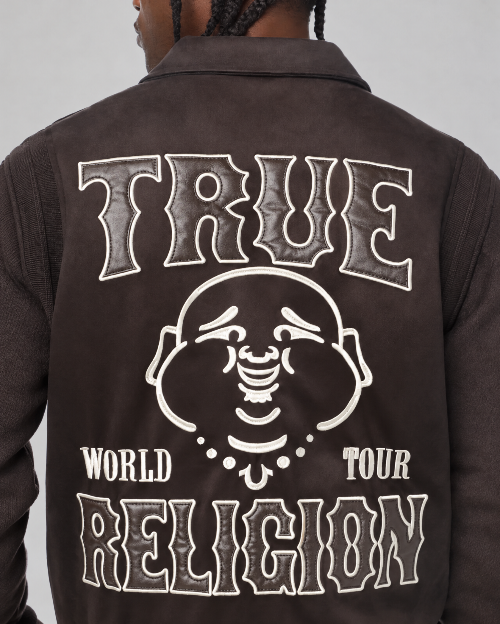 TR SUEDE BOMBER JACKET - GROUND COFFEE