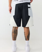 COLOR BLOCK NYLON TRACK SHORT - JET BLACK