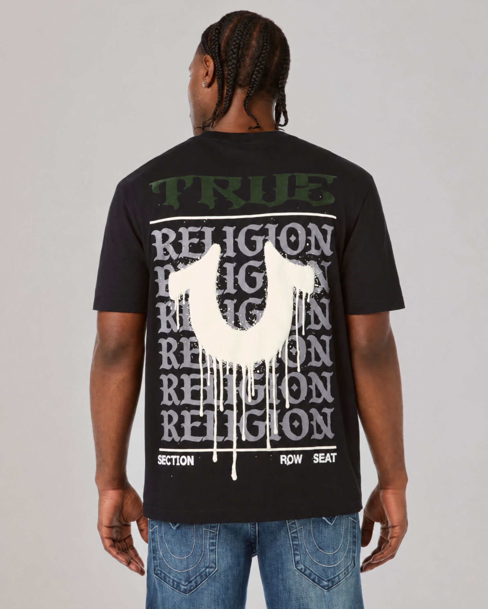 SS DRIPPY HORSESHOE TEE - JET BLACK