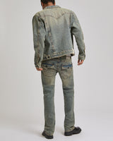BIG T OVRSIZED DENIM JACKET - DESERT LOOP FADE MEDIUM WASH