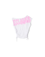 ONE SHOULDER RUCHED TOP - OPTIC WHITE