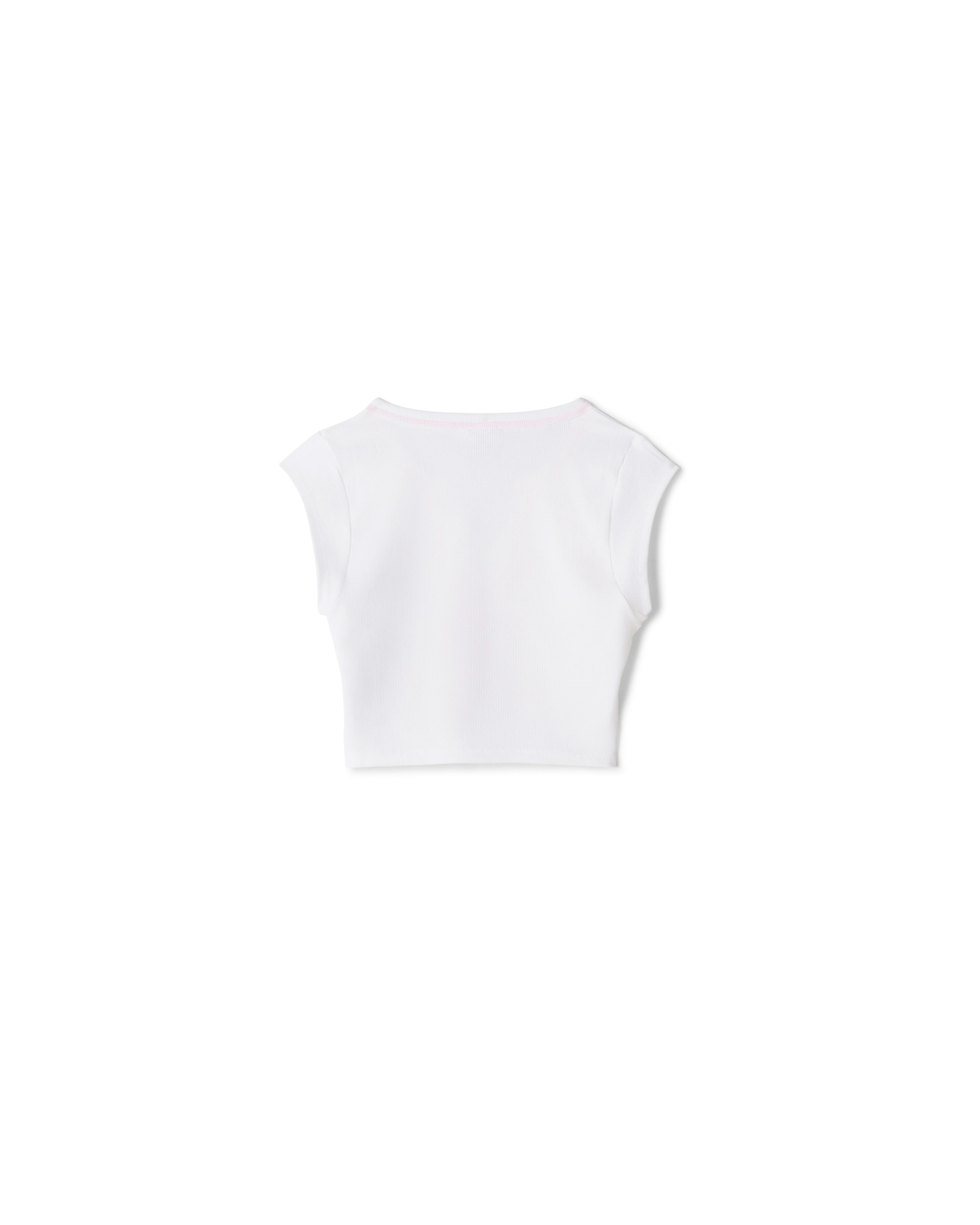 CONTRST STITCH BUDDHA V NOTCH - WHITE