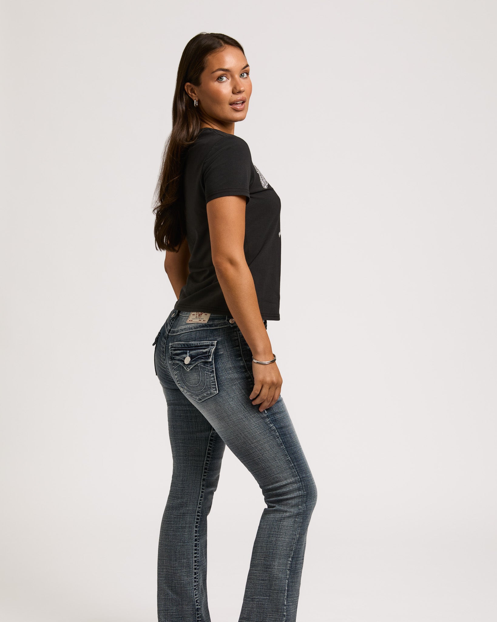 CRYSTAL BUDDHA CREW NECK TEE - JET BLACK