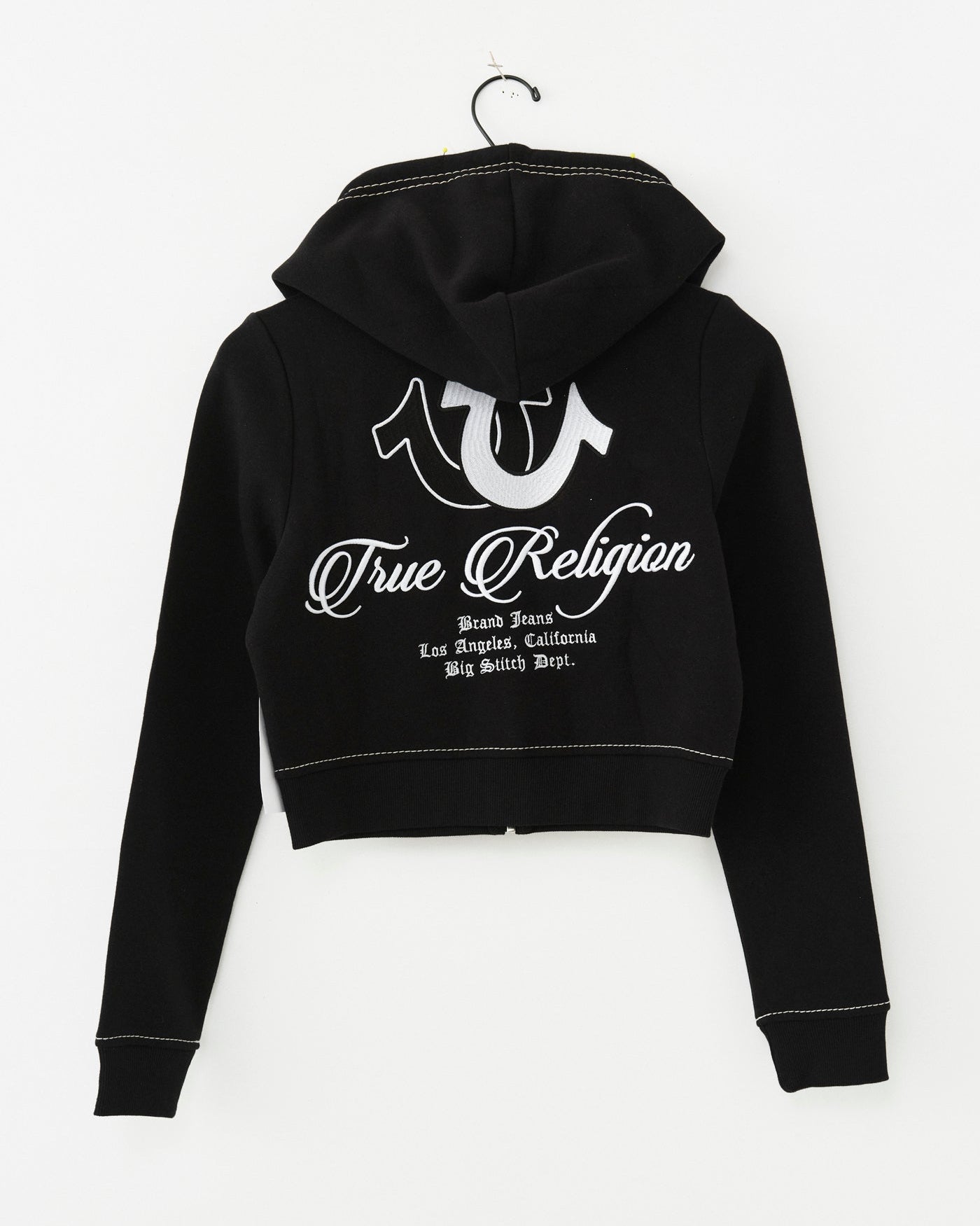 EMBR BIG T SHRUNKN ZIP HOODIE - JET BLACK