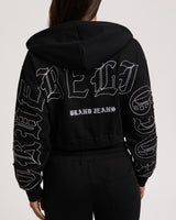 APPLIQUE RLX ZIP UP HOOD - JET BLACK