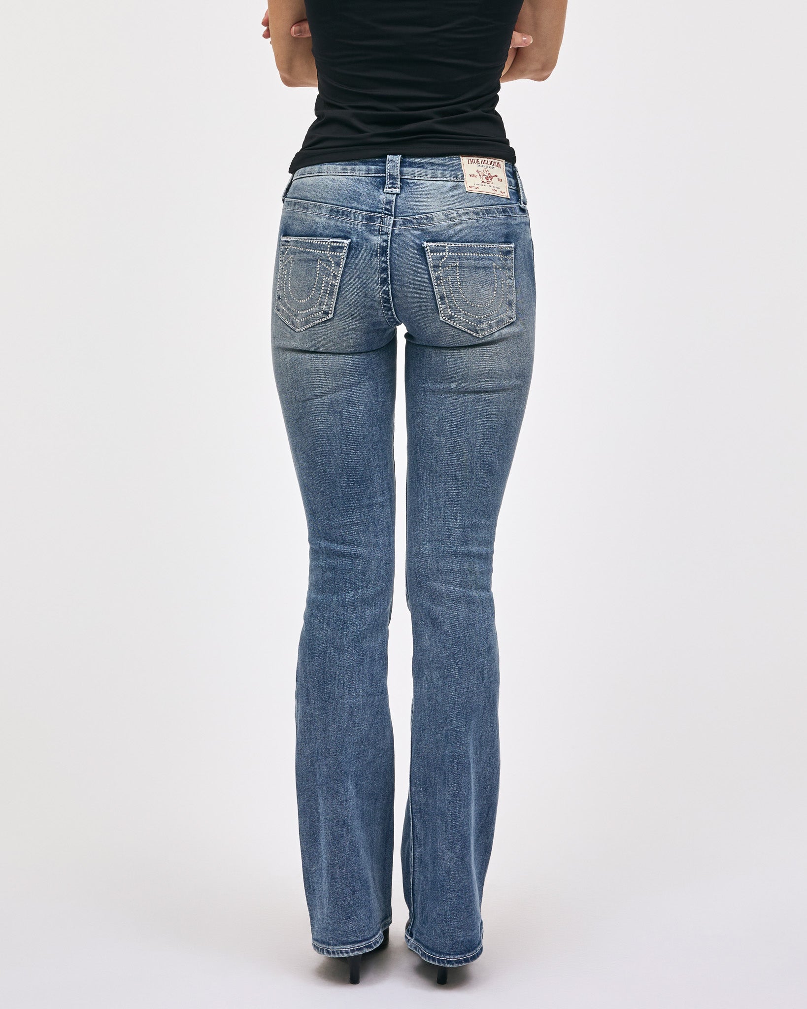 CRYSTAL BECCA MR BOOTCUT BIG T - MEDIUM WASH