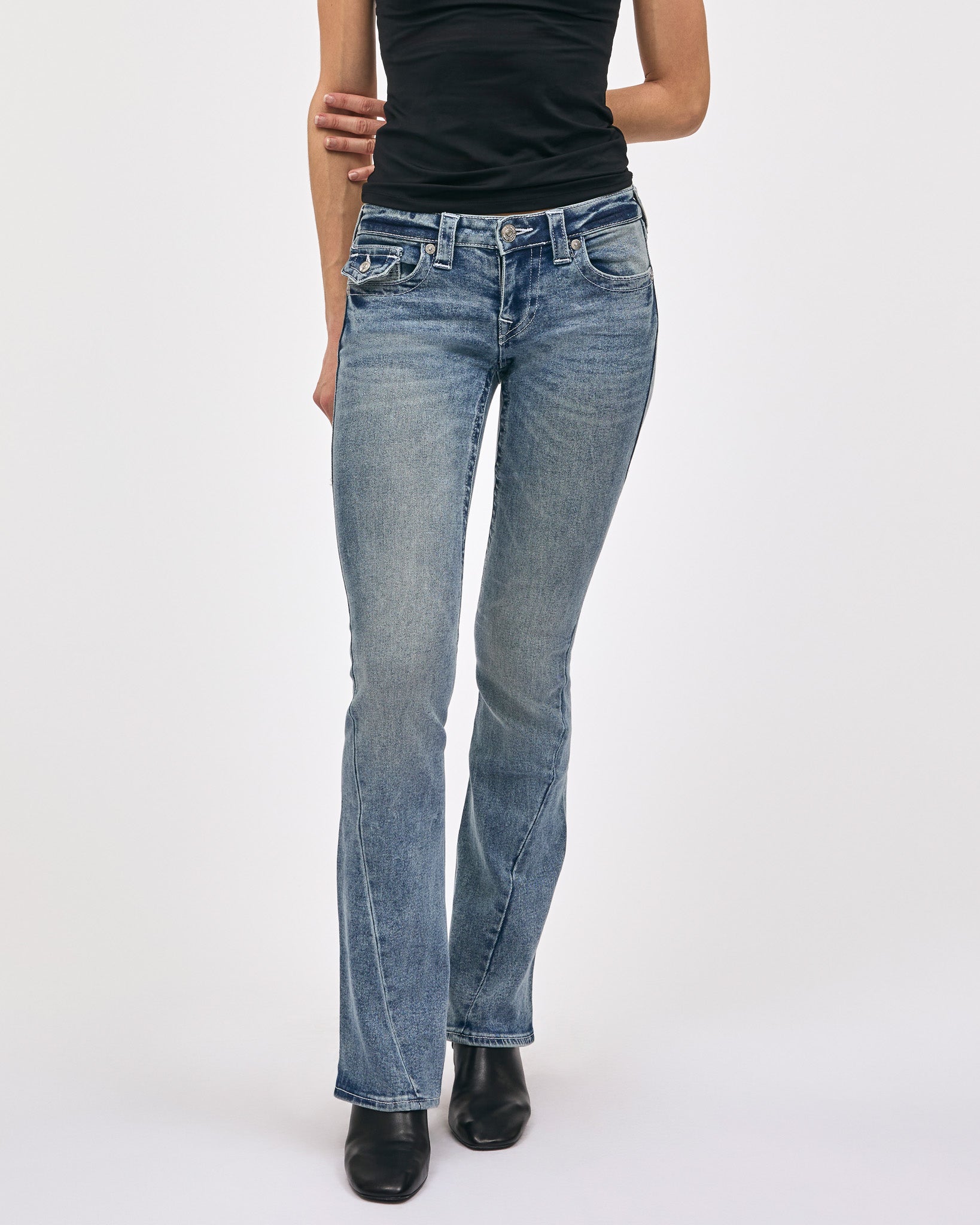 CRYSTAL JOEY LR FLARE BIG T - MEDIUM WASH