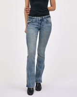 CRYSTAL JOEY LR FLARE BIG T - MEDIUM WASH