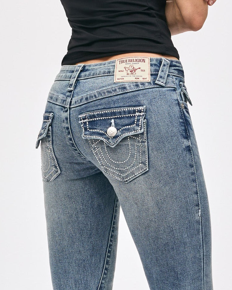 CRYSTAL JOEY LR FLARE BIG T - MEDIUM WASH