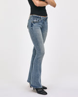 CRYSTAL JOEY LR FLARE BIG T - MEDIUM WASH