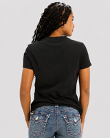 CRYSTAL HS CREW NECK TEE - JET BLACK