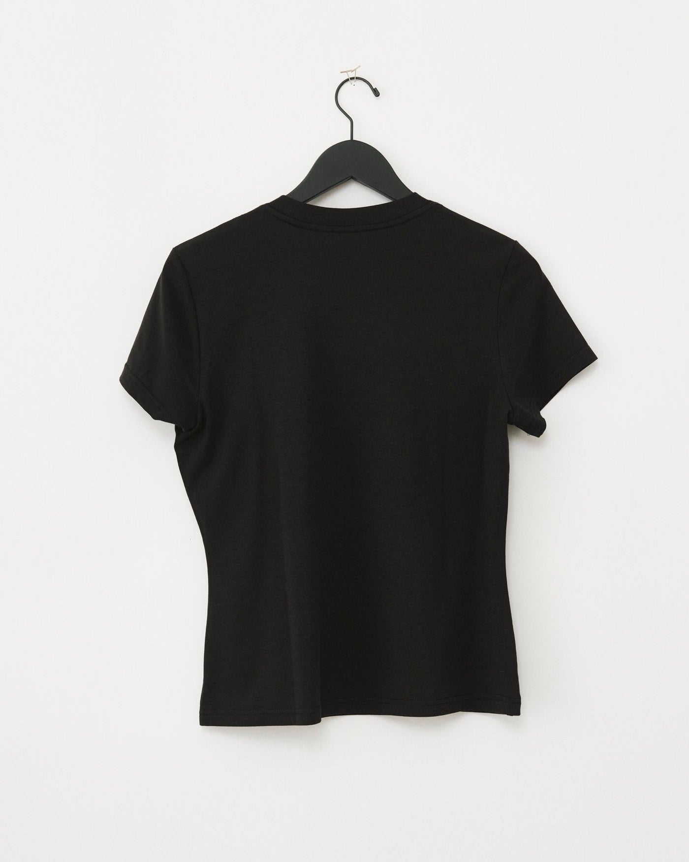 CRYSTAL HS CREW NECK TEE - JET BLACK