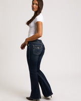 JOEY LOW RISE FLARE LUREX BIG T FLAP - STONE FOX