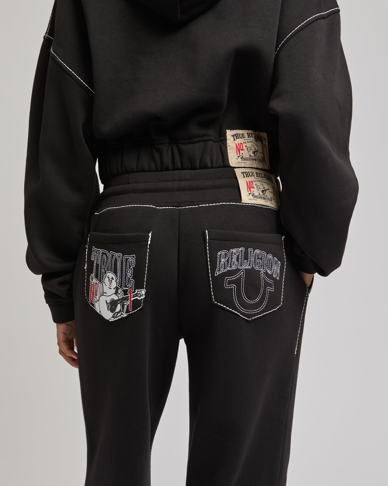 LR BIG T WIDE LEG SWEATPANTS - JET BLACK