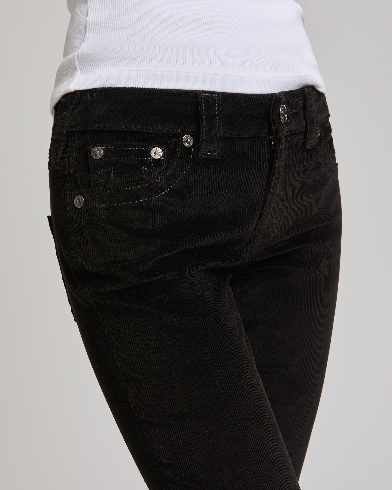 BABY CORD BECCA MR BOOTCUT - JET BLACK