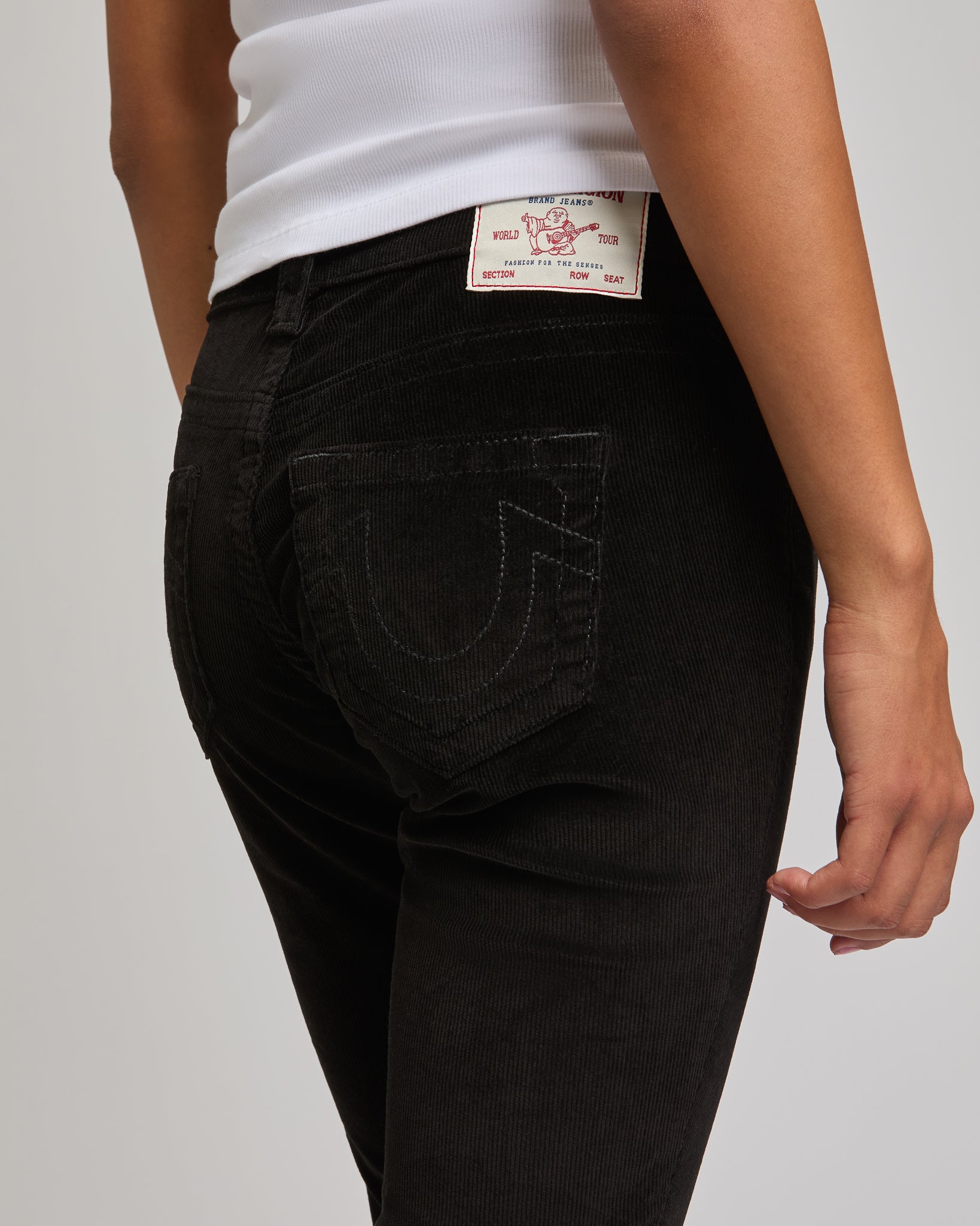 BABY CORD BECCA MR BOOTCUT - JET BLACK
