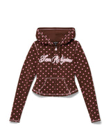 POLKA DOT FITTED ZIP HOODIE - FONDUE FUDGE