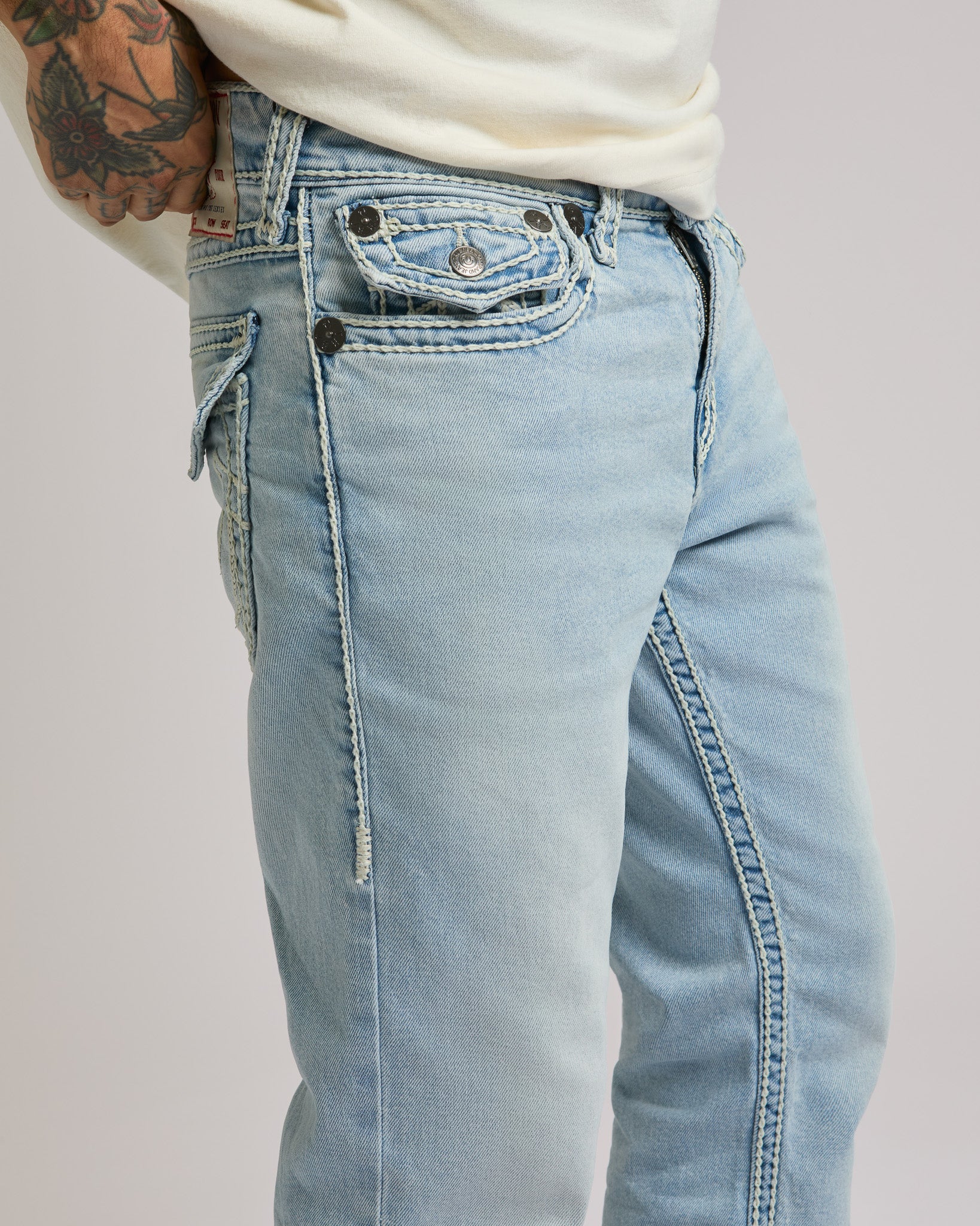 RICKY ROPESTITCH FLAP 34 IN - COASTLINE ASH LIGHT WASH