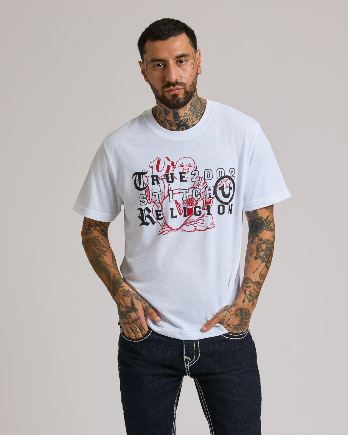 SS BUDDHA LETTERS TEE - OPTIC WHITE