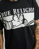 SS CHECKERED BUDDHA TEE - JET BLACK