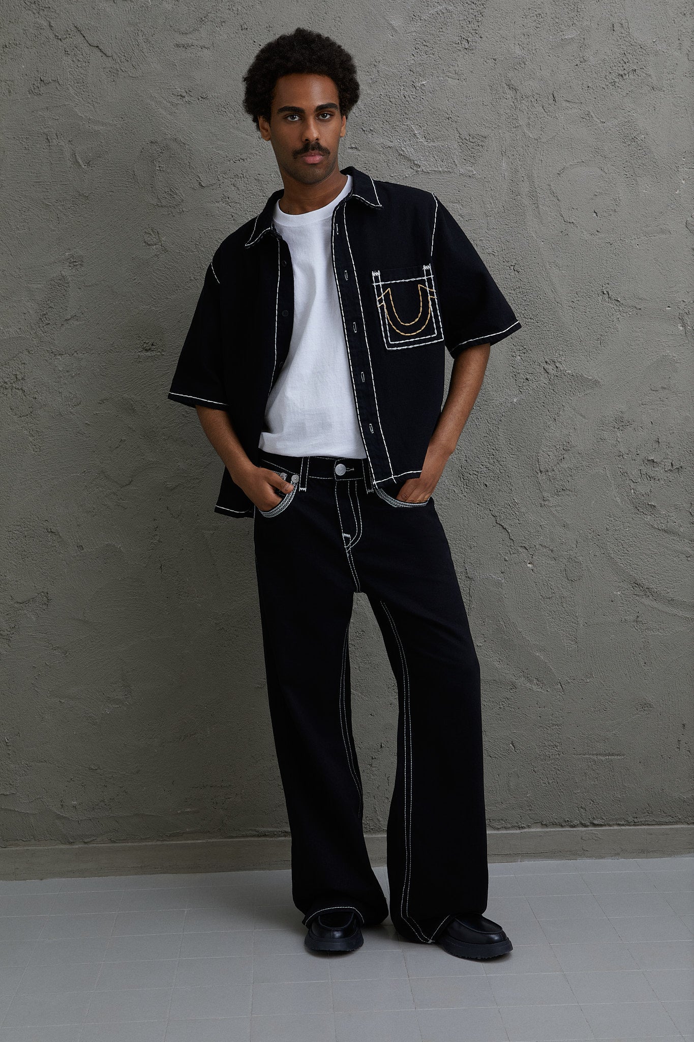 SUPER FLATLOCK VINNY FLAP 34" - BLACK RINSE