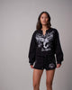 ZIP PKT DOLPHIN HEM HOT SHORTS - JET BLACK