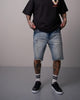 BOBBY SN FLAP SHRT DESTRYD HEM - HOOPS VINTAGE MED WASH W RIPS