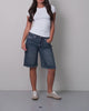 BAGGY DENIM JORT BIG T FLAP - BLUE RADIANCE
