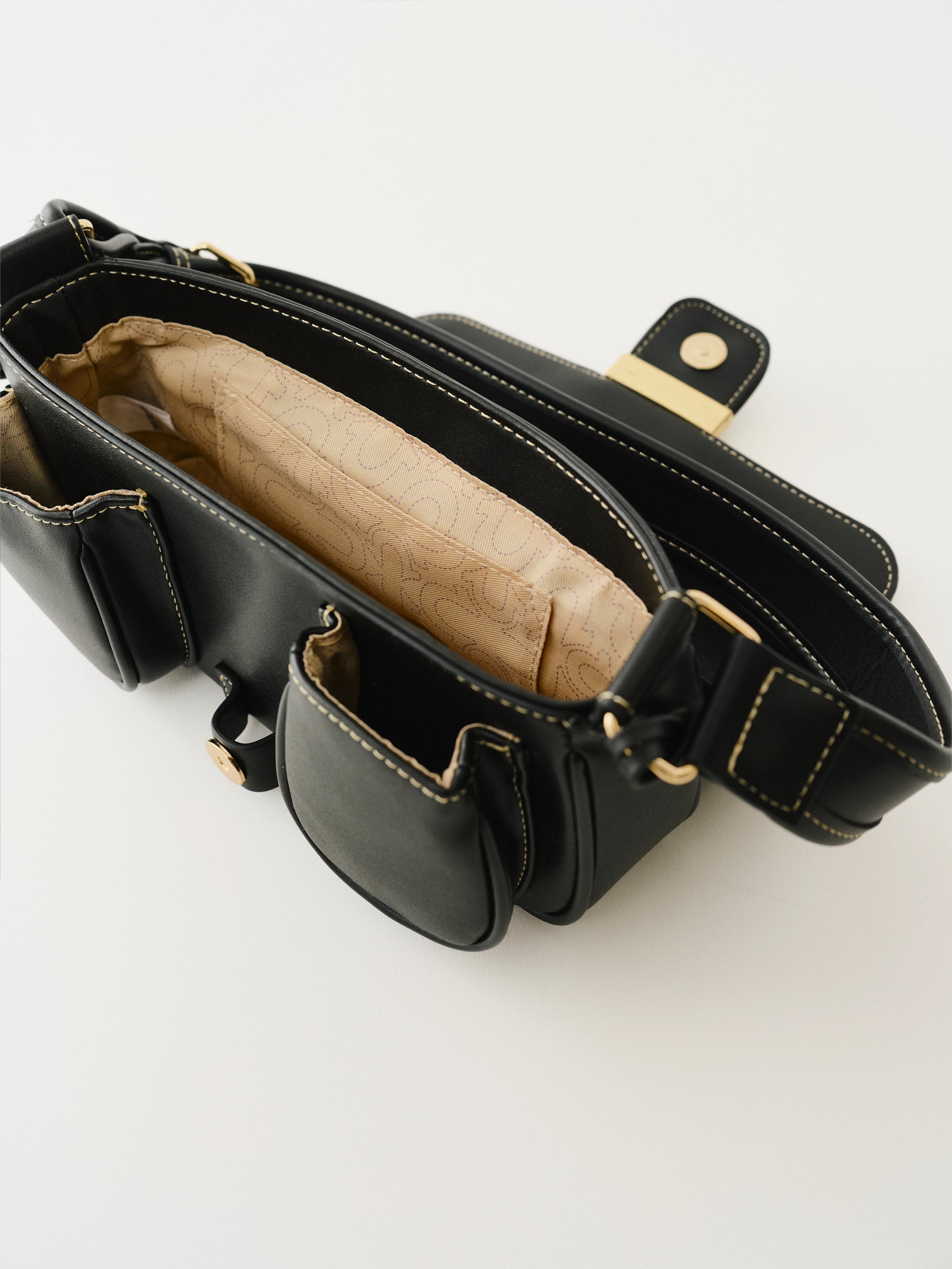 DOUBLE POCKET SHOULDER BAG